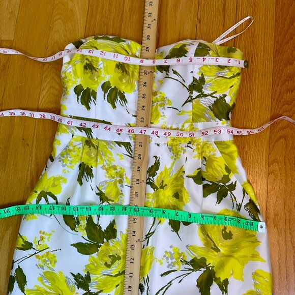 Kate Spade Dress Wedding Belles Silk Cotton Strapless Yellow Floral (8) - Picture 10 of 10